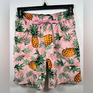 Good Vibes by Drill Clothing Company Pink Pineapple Print Board Shorts, Small